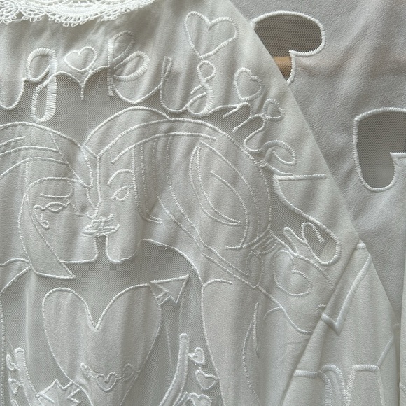 Sthela & Co White Embroidered Eyelet Lace Cut Out Short Sleeve Maxi Dress - Picture 5 of 14